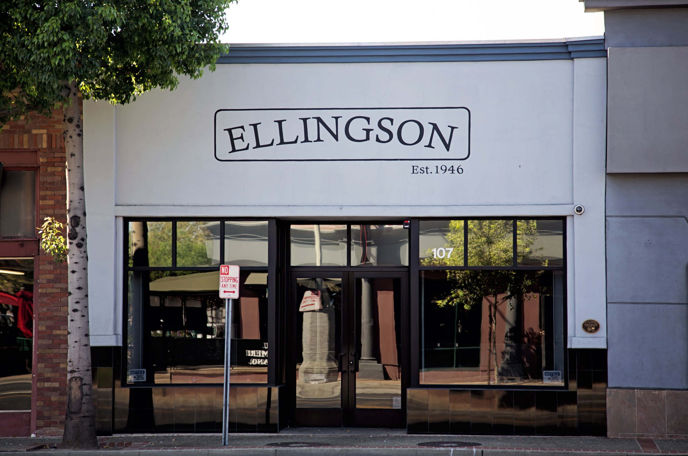The storefront of the building in Fullerton, California, that once housed Fender's Radio Service