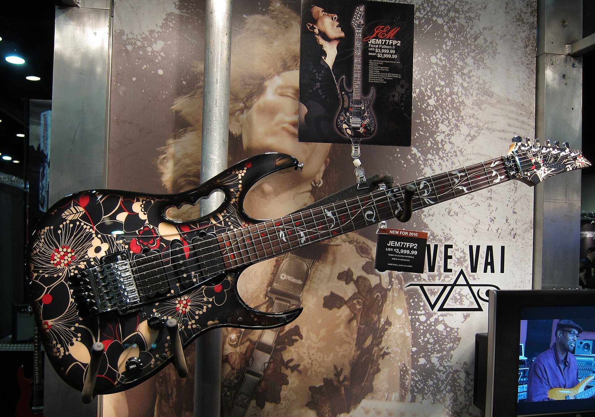An Ibanez JEM77FP2 Steve Vai signature at Summer NAMM 2010. (Illustrative.)