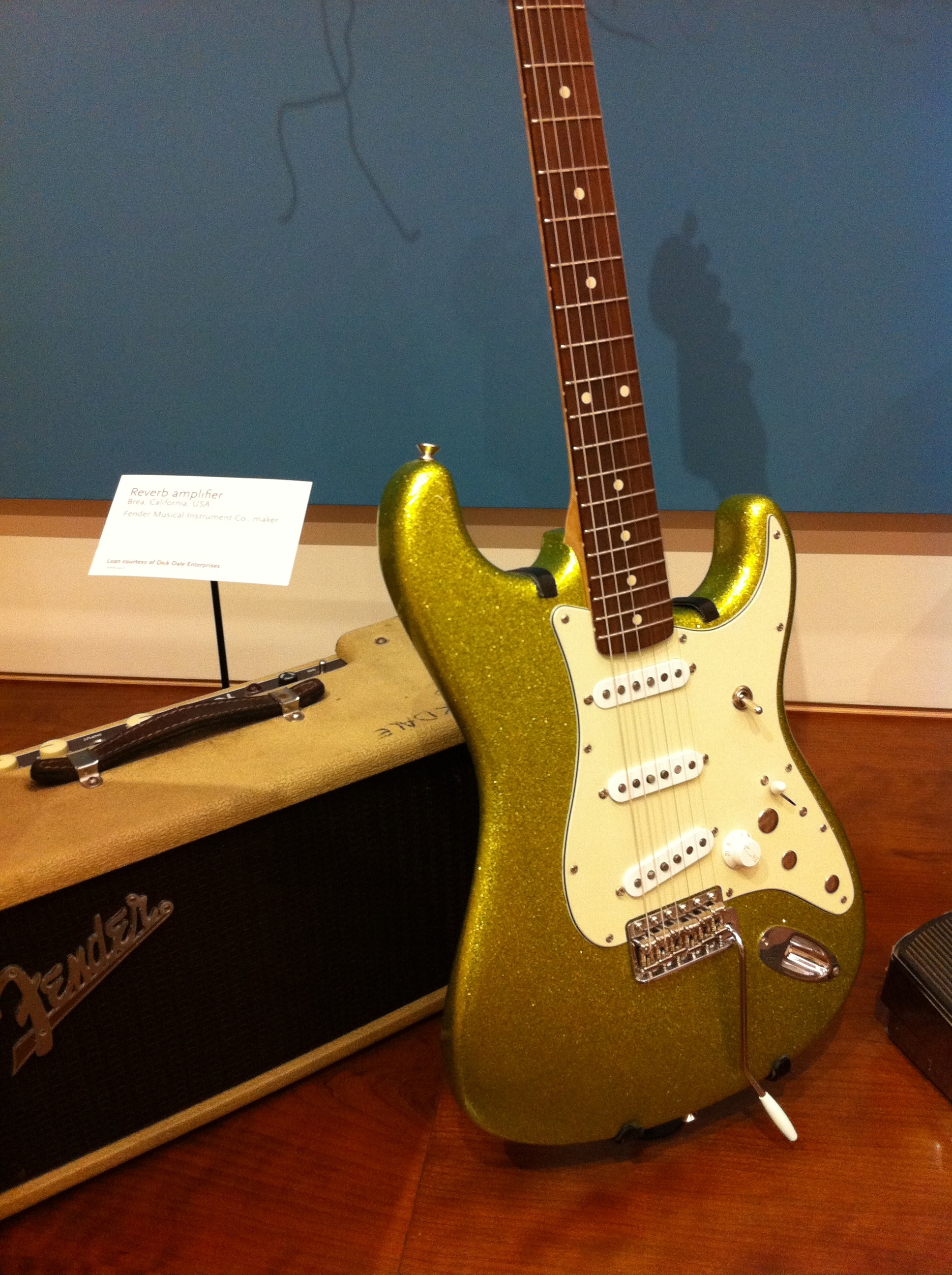 Dick Dale Signature Stratocaster and Fender reverb unit at MIM Phoenix
