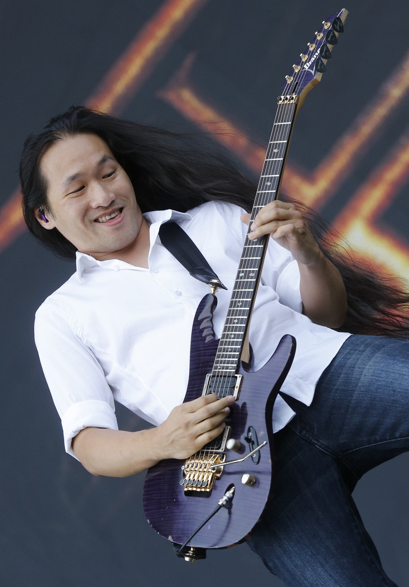 Herman Li of DragonForce performing at Nova Rock 2013