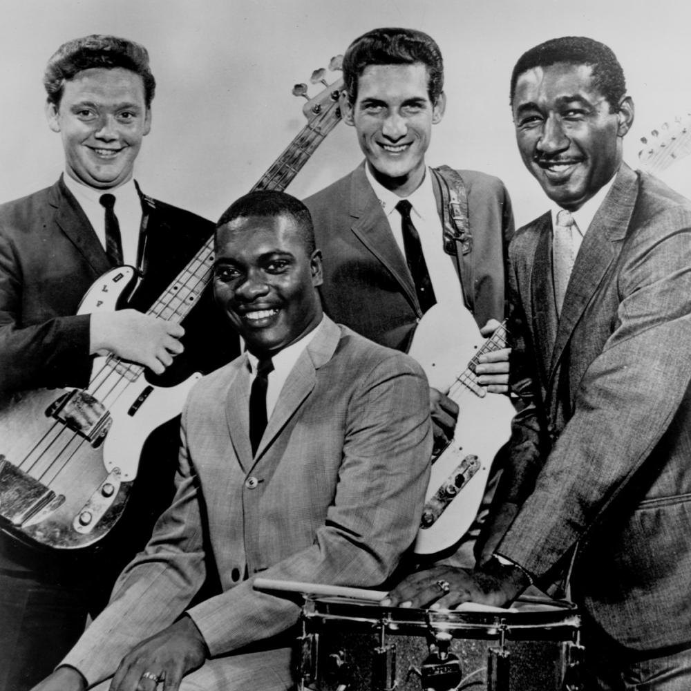 Booker T. & the M.G.'s in a 1967 Stax Records trade ad.