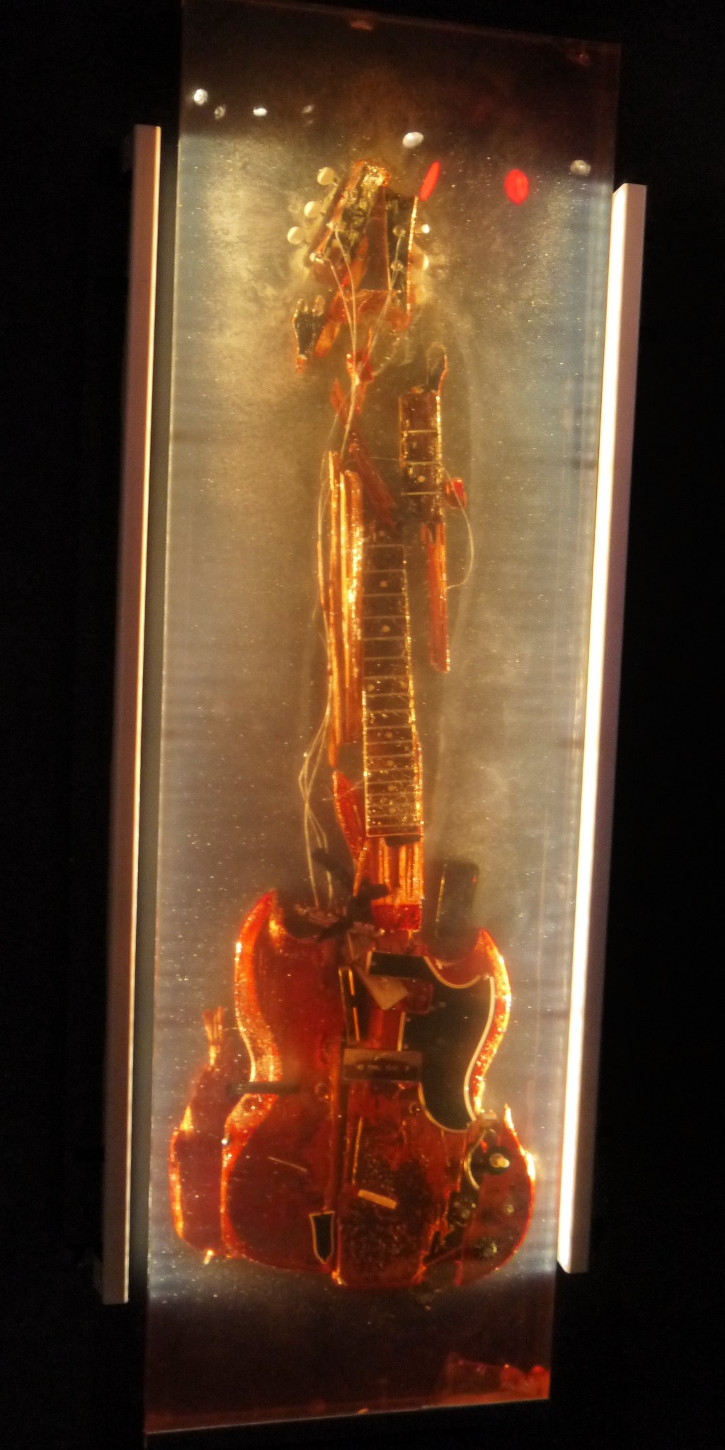 Pete Townshend Gibson SG Special smashed and encased in Lucite