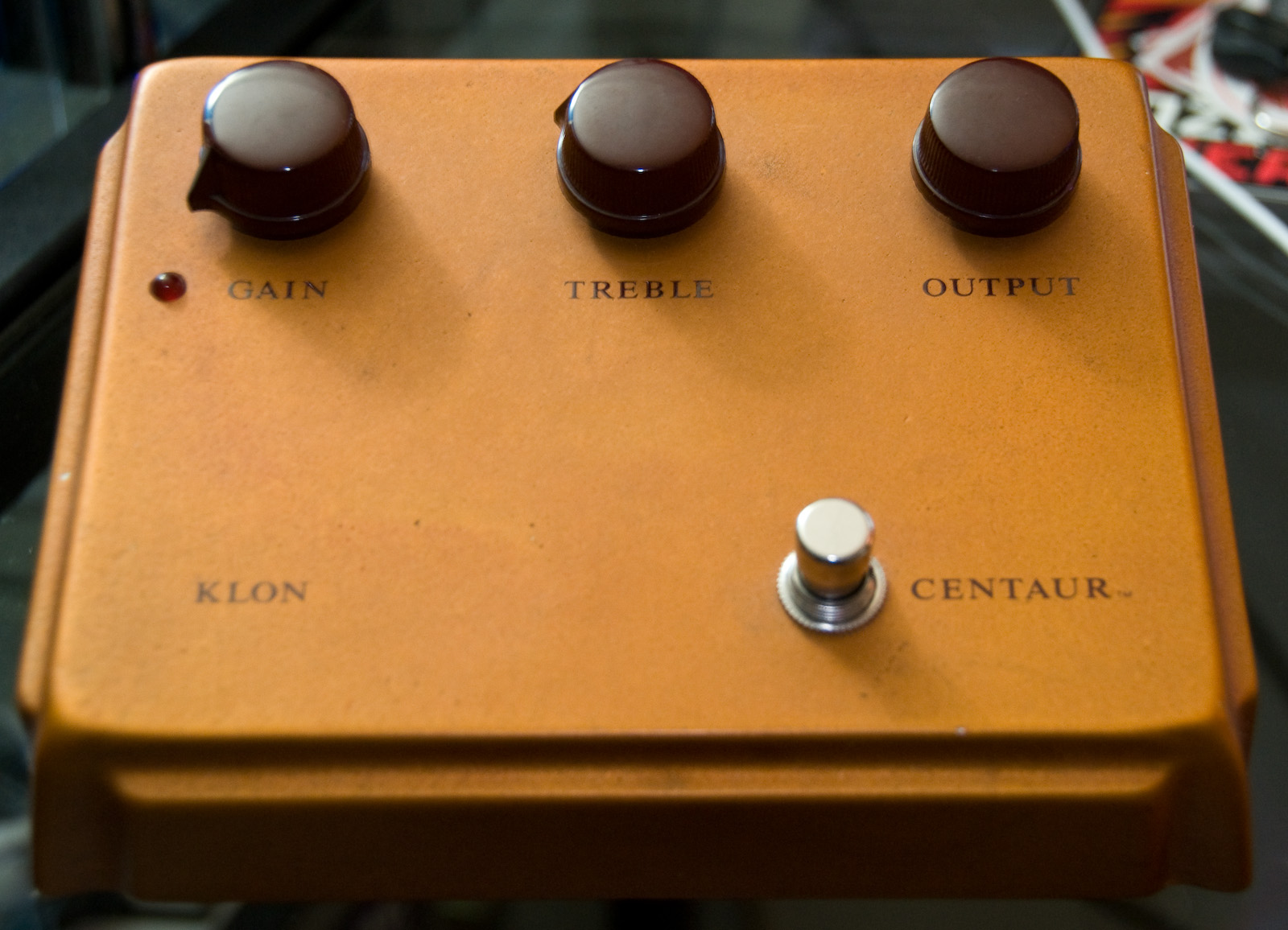 An original Klon Centaur, the pedal that became shorthand for "a boost without the mid hump."