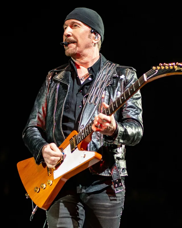 The Edge performing live
