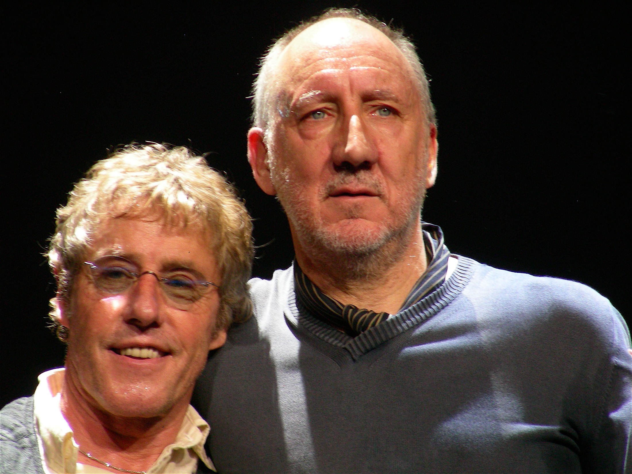 Pete Townshend and Roger Daltrey performing in Philadelphia in 2008