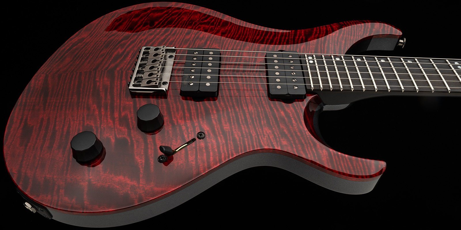 PRS Tekton hardtail in Bloodstone Red with figured mango top