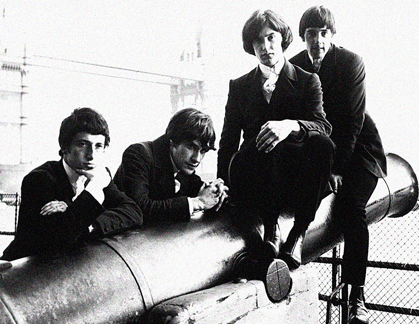 The Kinks promotional photo near Tower Bridge, London, 1964