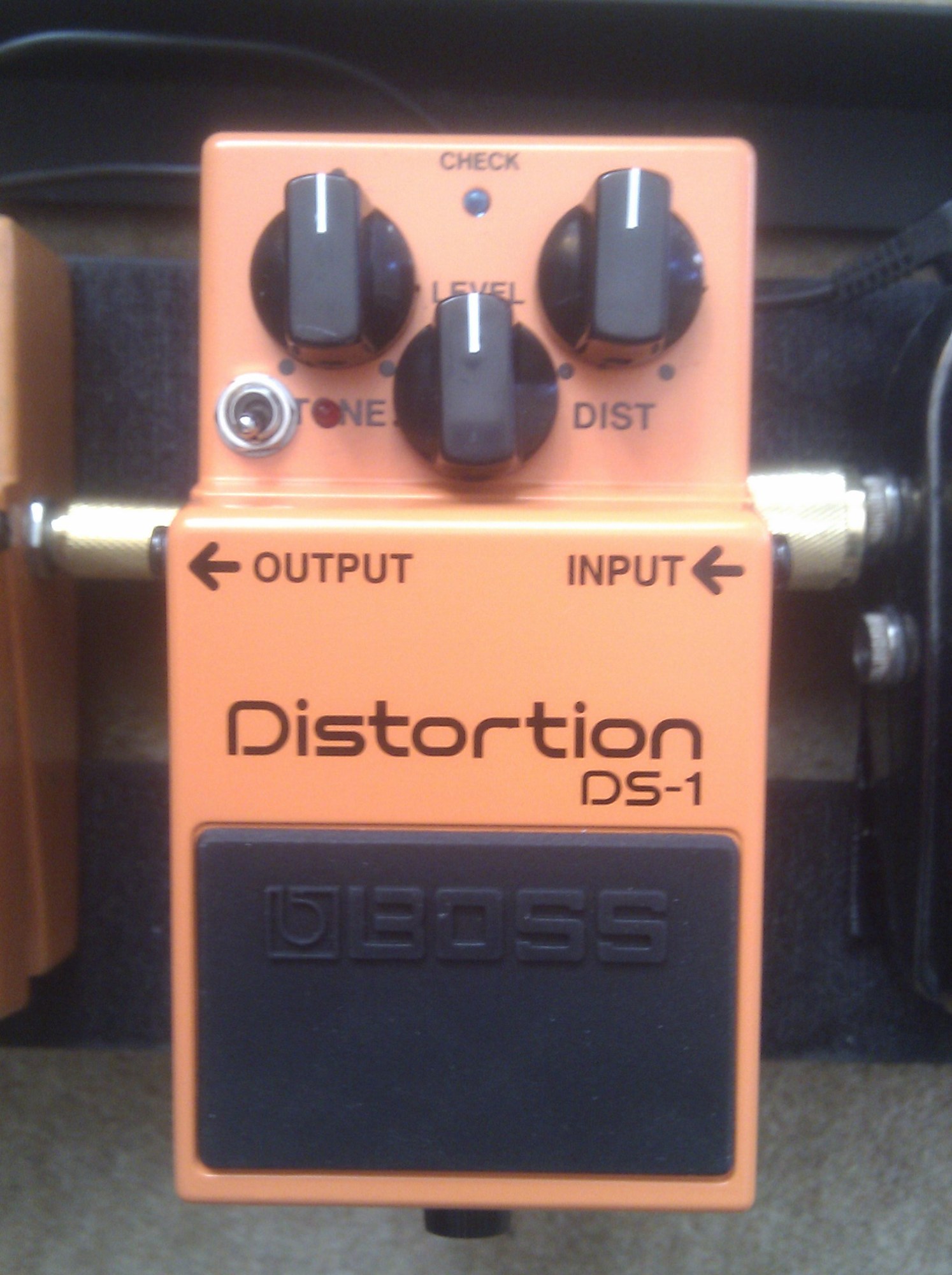 A Boss DS-1 with a Keeley Ultra mod