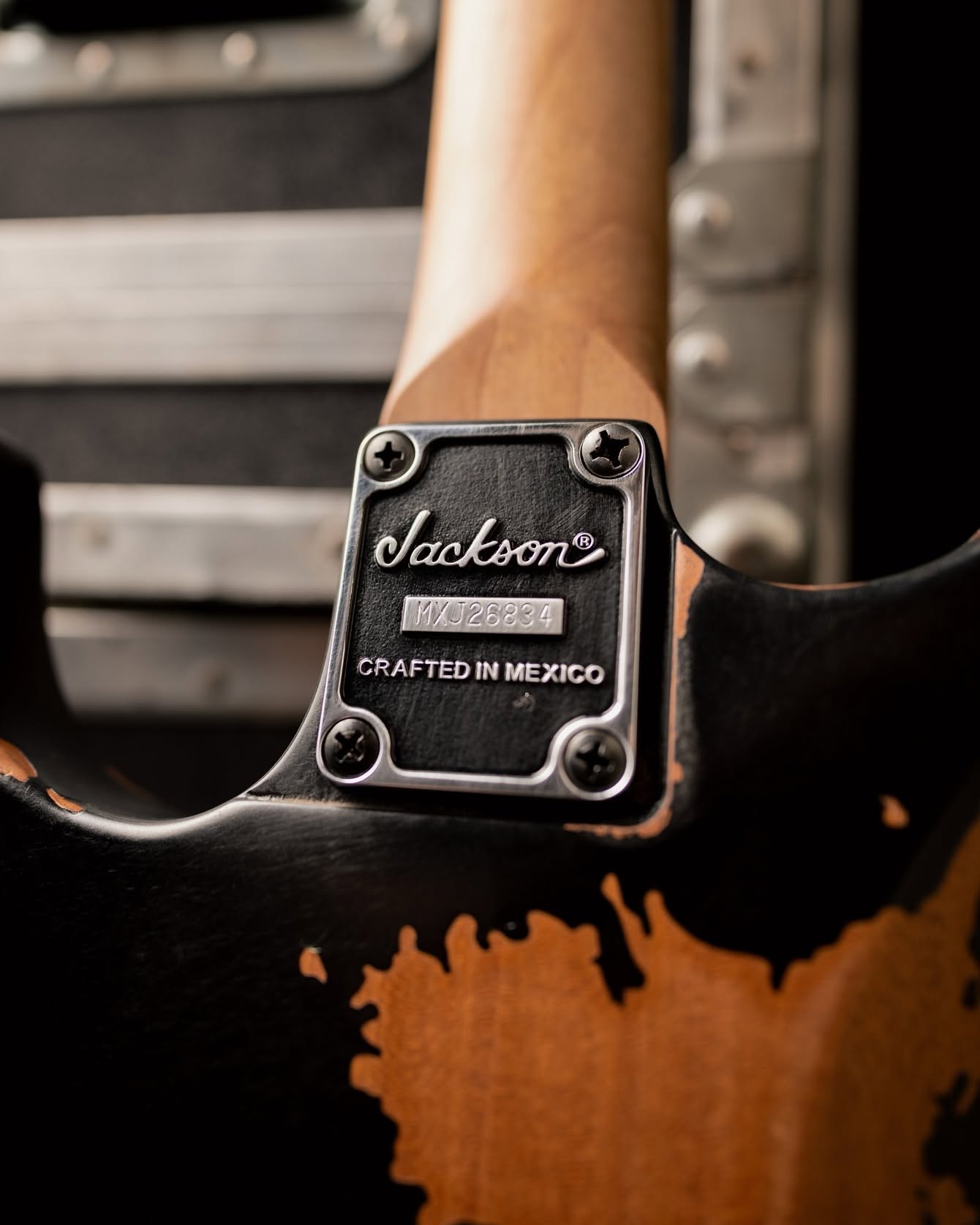 Jackson Crafted in Mexico neck plate on the PC1-E