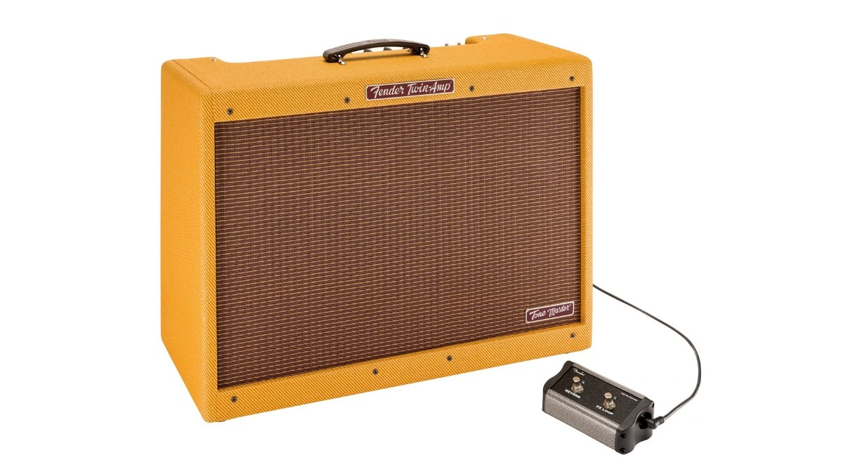 Fender Tone Master '59 Twin-Amp JB Edition in tweed with the two-button footswitch