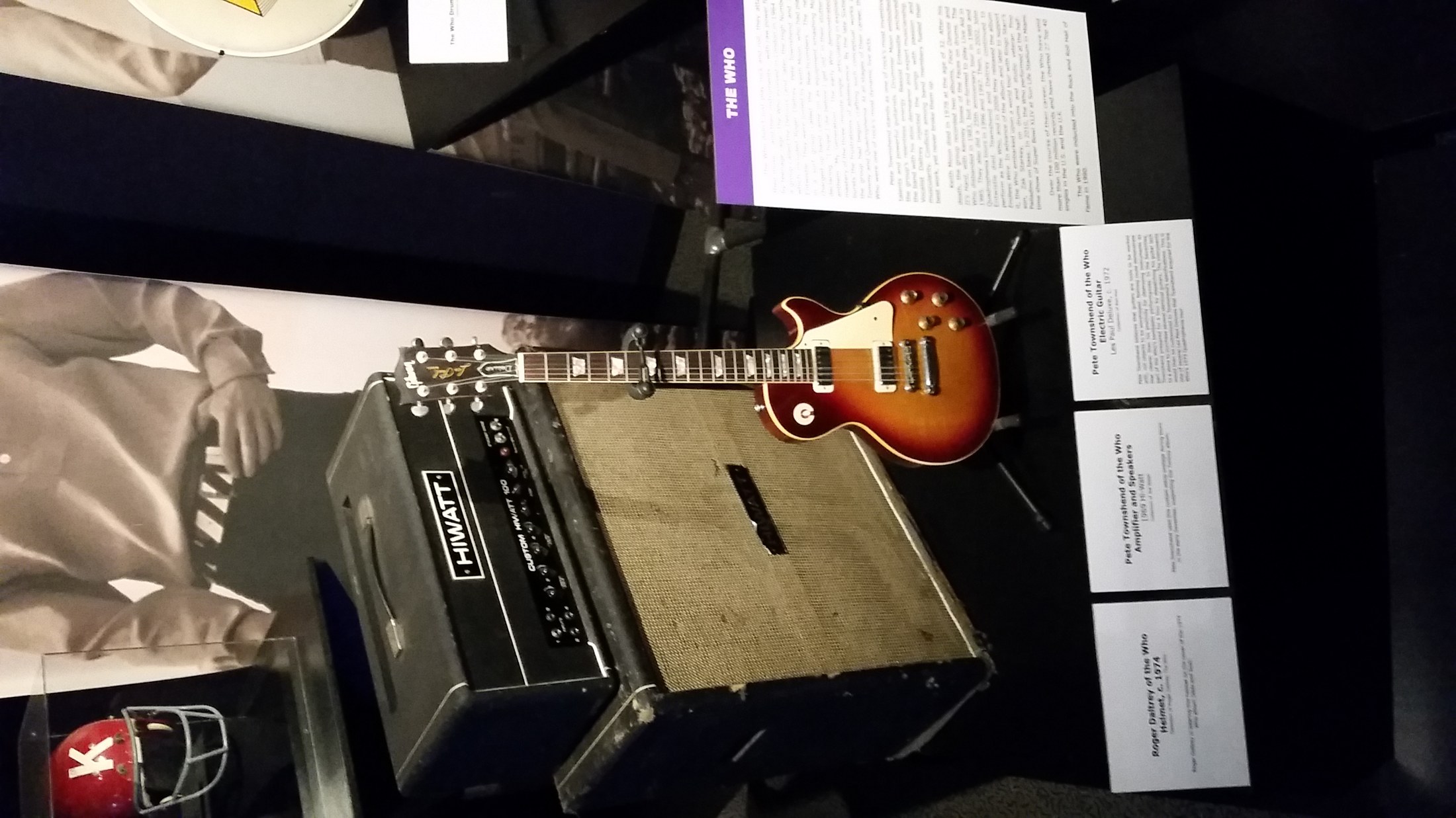 Pete Townshend’s Hiwatt amp and related Who gear at the Rock and Roll Hall of Fame
