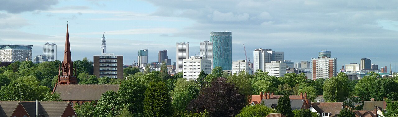 Birmingham skyline from Edgbaston Cricket Ground