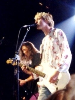 Kurt Cobain and Krist Novoselic at the 1992 MTV Video Music Awards