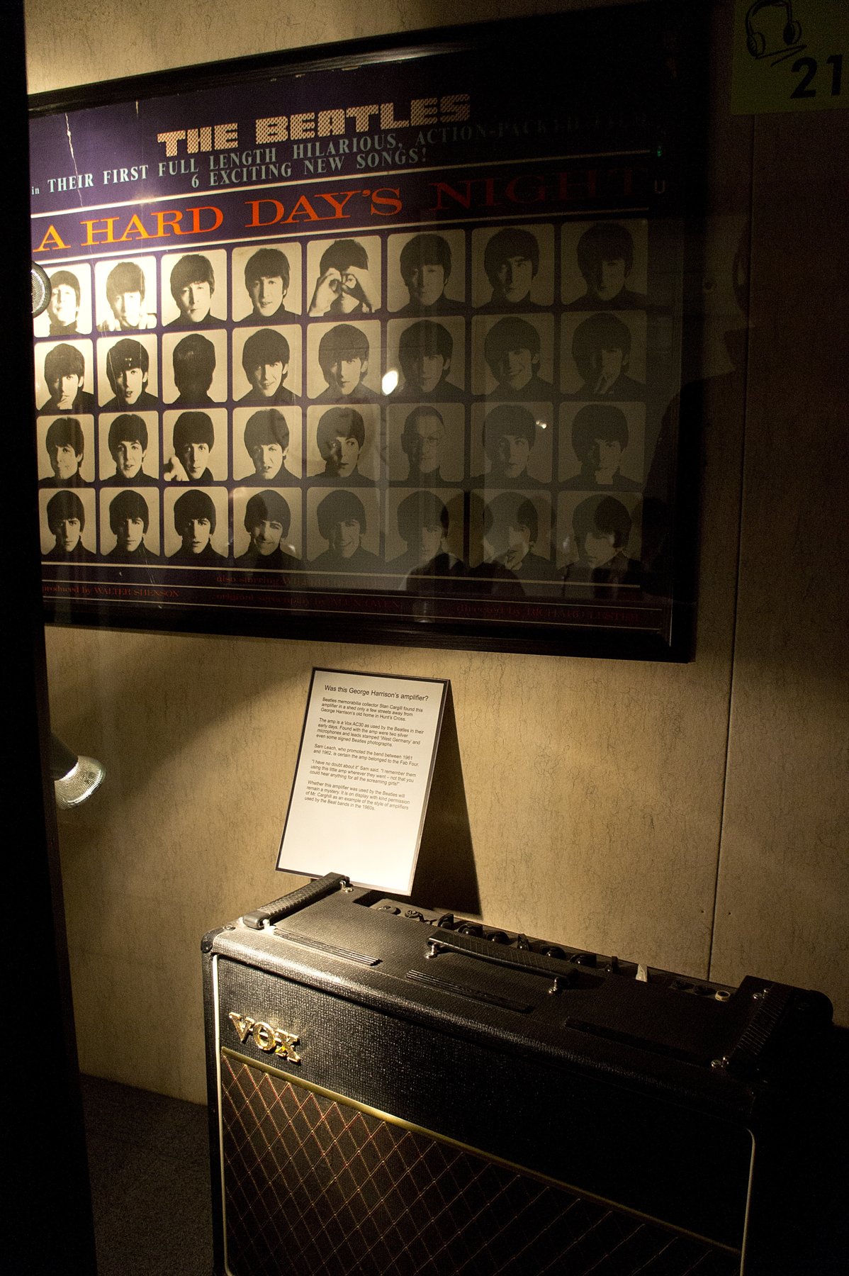 Vintage Vox AC30 amplifier in a museum display