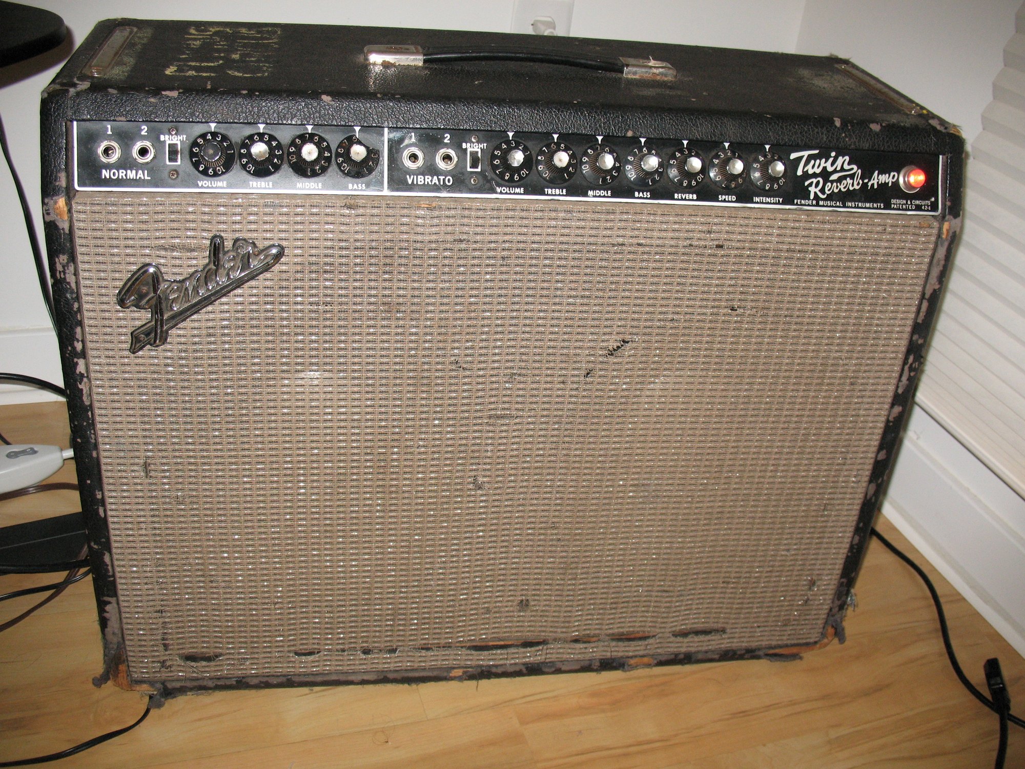 A 1965 Fender Twin Reverb amplifier