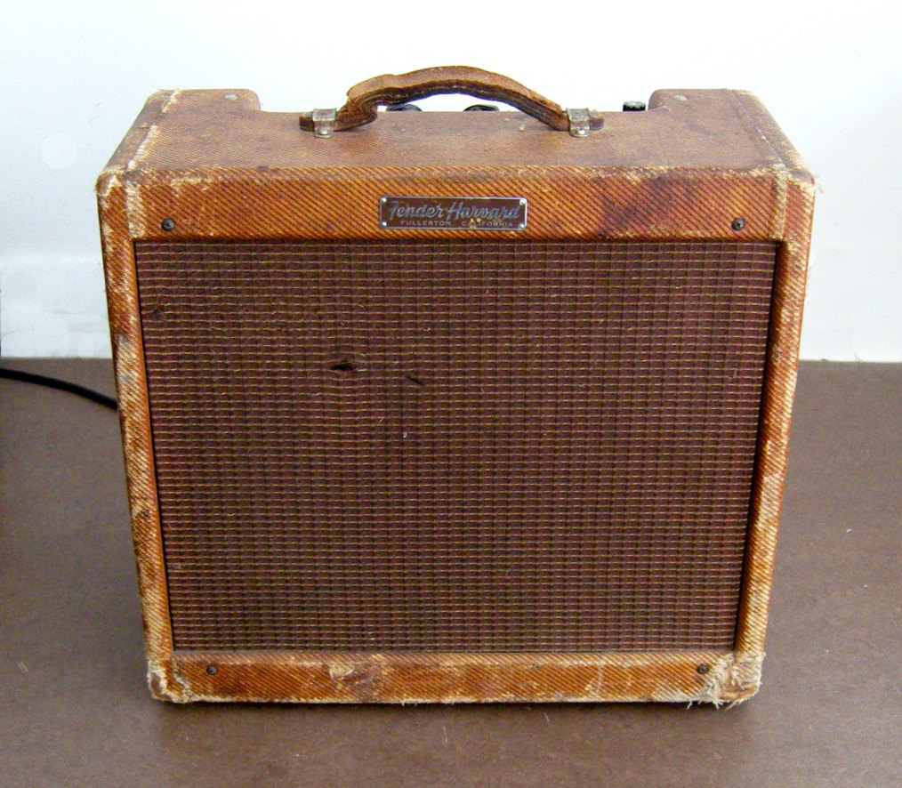 A 1959 Fender Harvard. **Illustrative:** the same small tweed model Cropper used on "Green Onions," not his amp.